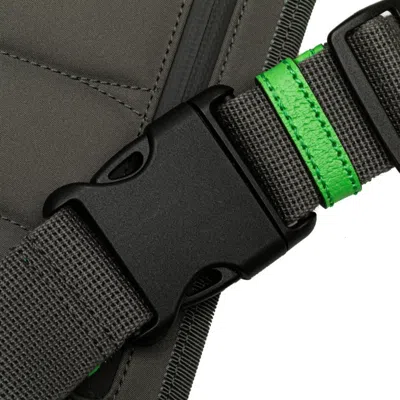 Pre-owned Gucci Gray Red Color Nylon Rubber Fanny Pack Sling Bag ()