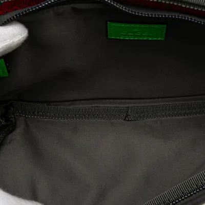 Pre-owned Gucci Gray Red Color Nylon Rubber Fanny Pack Sling Bag ()
