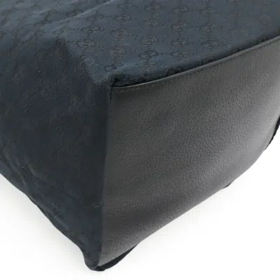 Pre-owned Gucci Green Navy Red Color Gg Canvas Leather Shoulder Bag Tote Bag ()