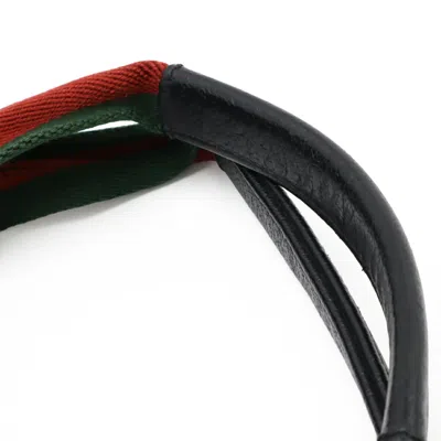 Pre-owned Gucci Green Navy Red Color Gg Canvas Leather Shoulder Bag Tote Bag ()