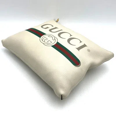 Pre-owned Gucci White Leather Clutch Bag ()