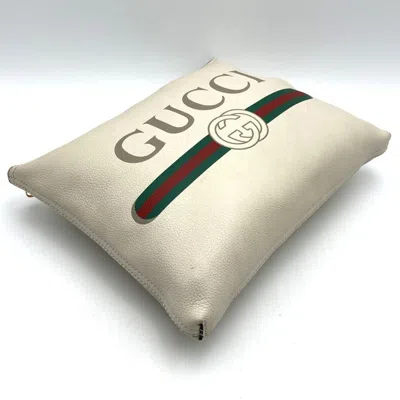 Pre-owned Gucci White Leather Clutch Bag ()
