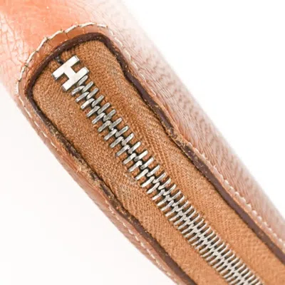 Pre-owned Hermes Azap Gold Pink Epsom Leather Silk Long Wallet (bi-fold) () In Multi