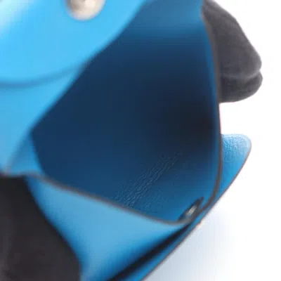 Pre-owned Hermes Bastia Blue Coin Purse/coin Case ()