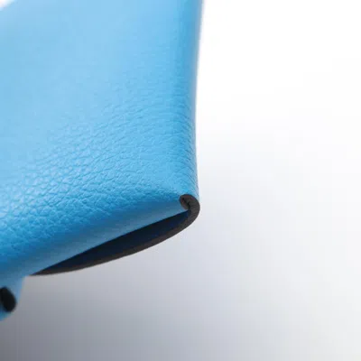Pre-owned Hermes Bastia Blue Coin Purse/coin Case ()