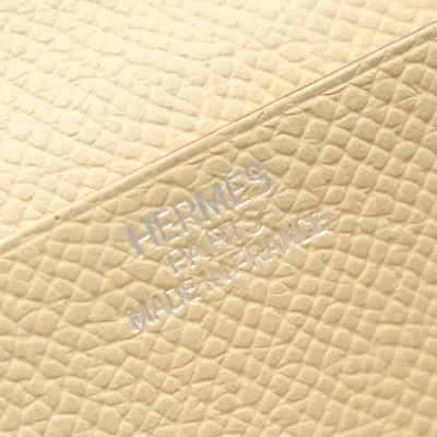 Pre-owned Hermes Beige Epsom Leather Long Wallet (bi-fold) () In Sand