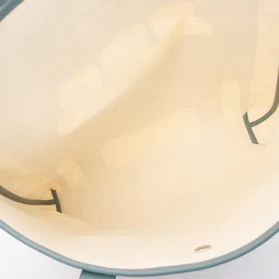 Pre-owned Hermes Beige Green Evercalf Leather Tote Bag () In Multi