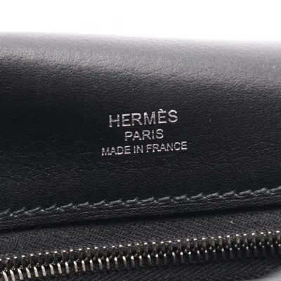 Pre-owned Hermes Black Evercalf Leather Clutch Bag ()