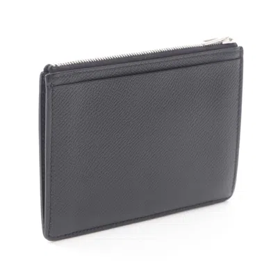 Pre-owned Hermes Black Taurillon Clemence Leather Coin Purse/coin Case ()