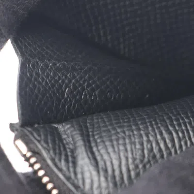 Pre-owned Hermes Black Taurillon Clemence Leather Coin Purse/coin Case ()