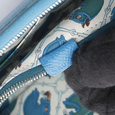 Pre-owned Hermes Blue Epsom Leather Long Wallet (bi-fold) ()