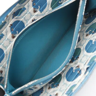 Pre-owned Hermes Blue Epsom Leather Long Wallet (bi-fold) ()