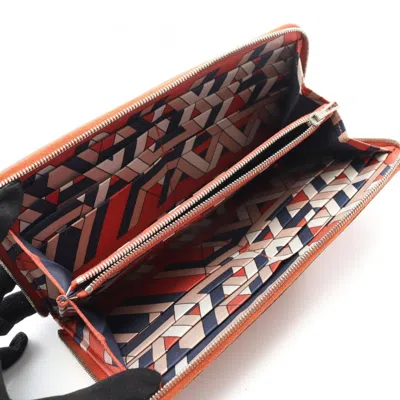 Pre-owned Hermes Brown Epsom Leather Leather Long Wallet (bi-fold) ()