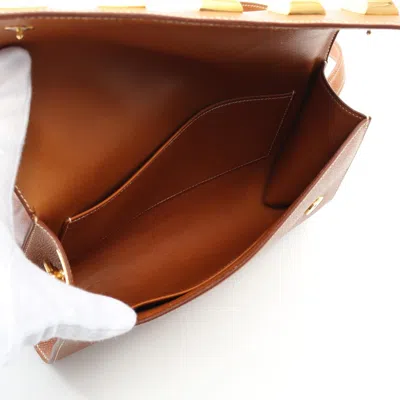 Pre-owned Hermes Brown Gold Gold Brown Leather Shoulder Bag ()