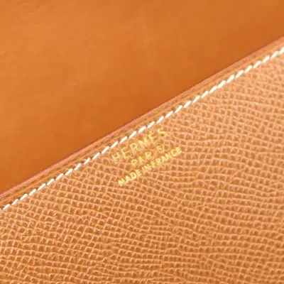 Pre-owned Hermes Brown Gold Gold Brown Leather Shoulder Bag ()