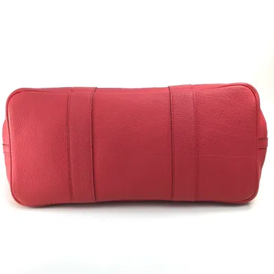 Pre-owned Hermes Garden Bougainvillier Red Color Negonda Leather Handbag Tote Bag ()