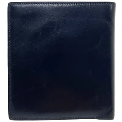 Pre-owned Hermes Kara Black Leather Bill Wallet (bi-fold) ()