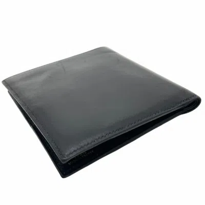 Pre-owned Hermes Kara Black Leather Bill Wallet (bi-fold) ()