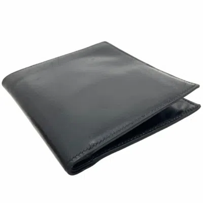 Pre-owned Hermes Kara Black Leather Bill Wallet (bi-fold) ()