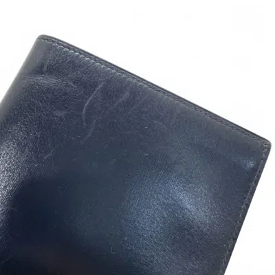 Pre-owned Hermes Kara Black Leather Bill Wallet (bi-fold) ()