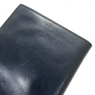 Pre-owned Hermes Kara Black Leather Bill Wallet (bi-fold) ()