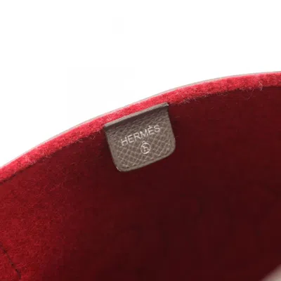 Pre-owned Hermes Petit H Brown Red Color Felt Epsom Leather Tote Bag () In Multi