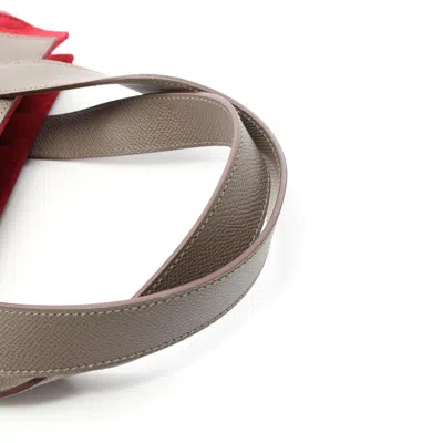 Pre-owned Hermes Petit H Brown Red Color Felt Epsom Leather Tote Bag () In Multi