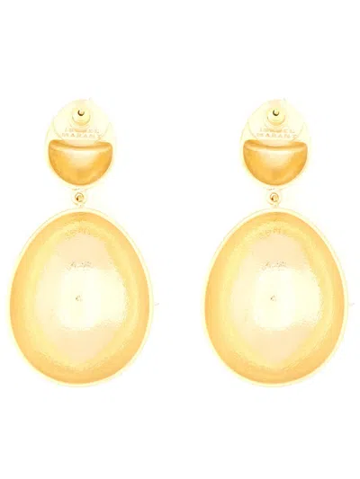 Isabel Marant Drop Sculptural Earrings Polished Finish In Gold