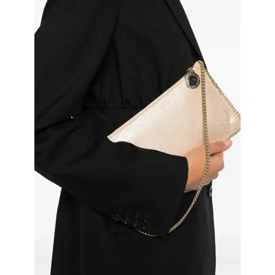 Stella Mccartney Chain Strap Metallic Clutch Bag In Pink