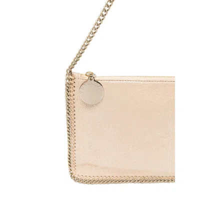 Stella Mccartney Chain Strap Metallic Clutch Bag In Pink