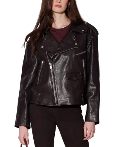 Walter Baker Jett Leather Jacket In Brown