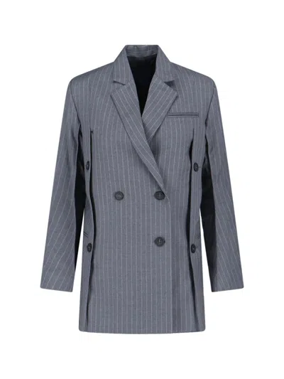 Eudon Choi Structured Grey Jacket With Modern Silhouette In Gray