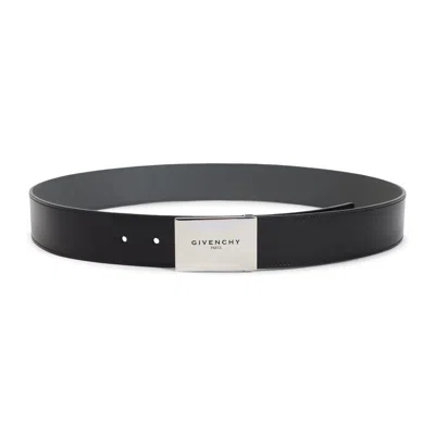 Givenchy Adjustable Reversible Metal Shape Belt In Black