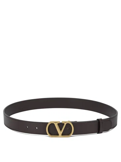 Valentino Adjustable Belts Gold-tone Buckle In Brown