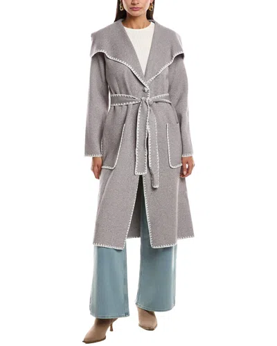 Stella + Lorenzo Long Coat In Purple