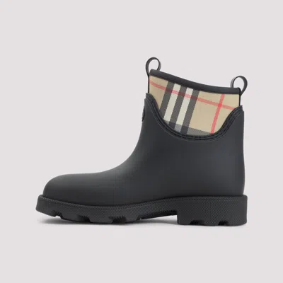 Burberry Marsh Stamp Rubber Ankle Boots In Black