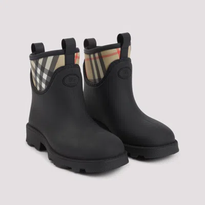 Burberry Women Marsh Stamp Rubber Ankle Boots In Black