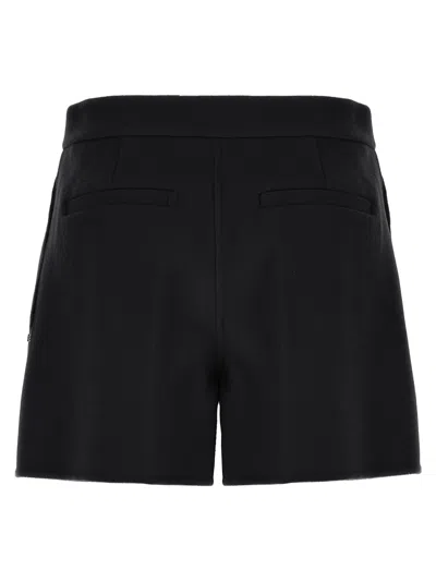 Sportmax Double Pleated Tailored Shorts In Luxurious Wool In Black