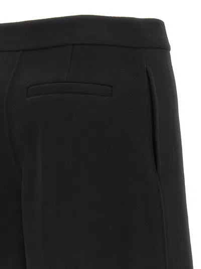 Sportmax Double Pleated Tailored Shorts In Luxurious Wool In Black