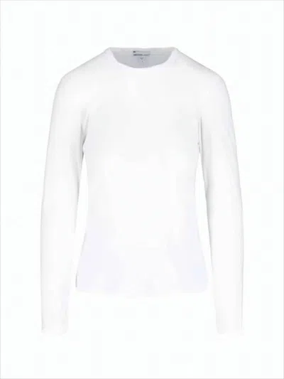 James Perse Long-sleeve White Velvet Top In White
