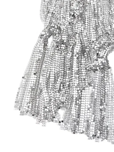 Rabanne Chain Belt With Fringed Sequin Detail In Metallic