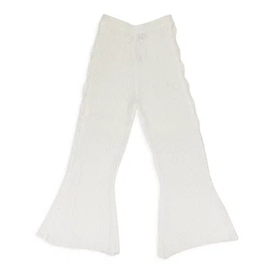 Eckhaus Latta White Scallop Straight Pants In Black