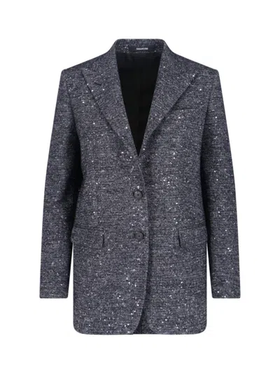 Tagliatore Tailored Grey Jacket With Sleek Silhouette In Gray