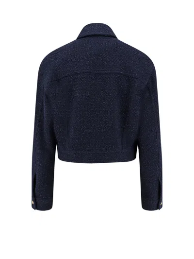 Pinko Lurex Effect Jacket Flap Pockets In Blue