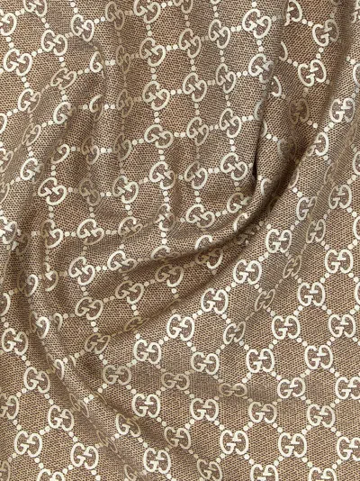 Gucci Brown Gg Lame Scarf In Multi