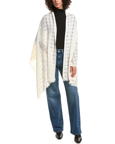 Forte Cashmere Open Weave Shawl In Neutral