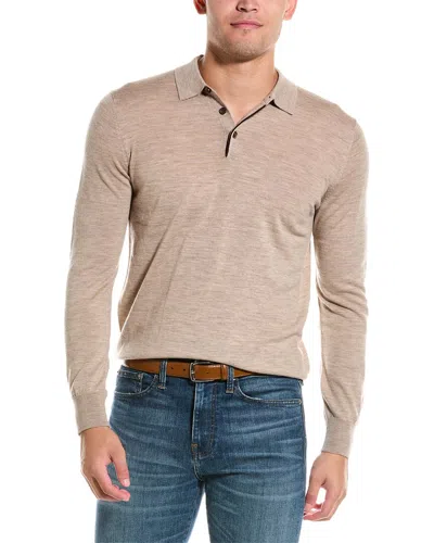 Bruno Magli Wool Polo Sweater In Brown