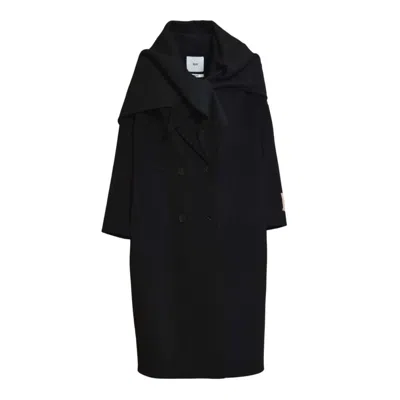 Solotre Tailored Short Coat With Minimalist Design And Structured Fit In Black