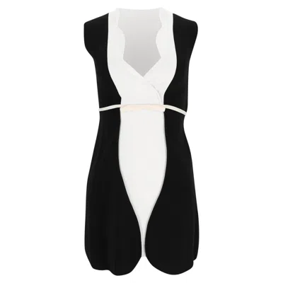 Giambattista Valli V-neck Mini Dress In Black Viscose In Black