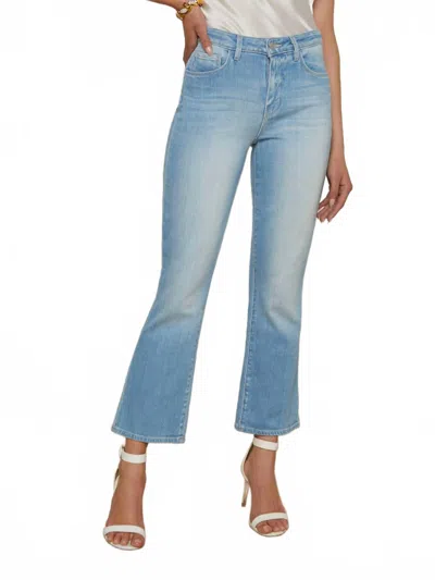 L'agence Tati High Waist Crop Micro Bootcut Jeans In Essex In Blue
